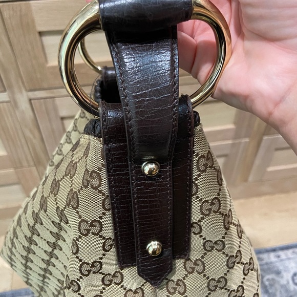 Authentic Gucci GG Canvas Horsebit Large Hobo - Picture 7 of 15